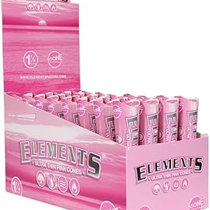 Elements King Size Pink Ultra Thin Pre Rolled Cones (3 x 32 Pack)