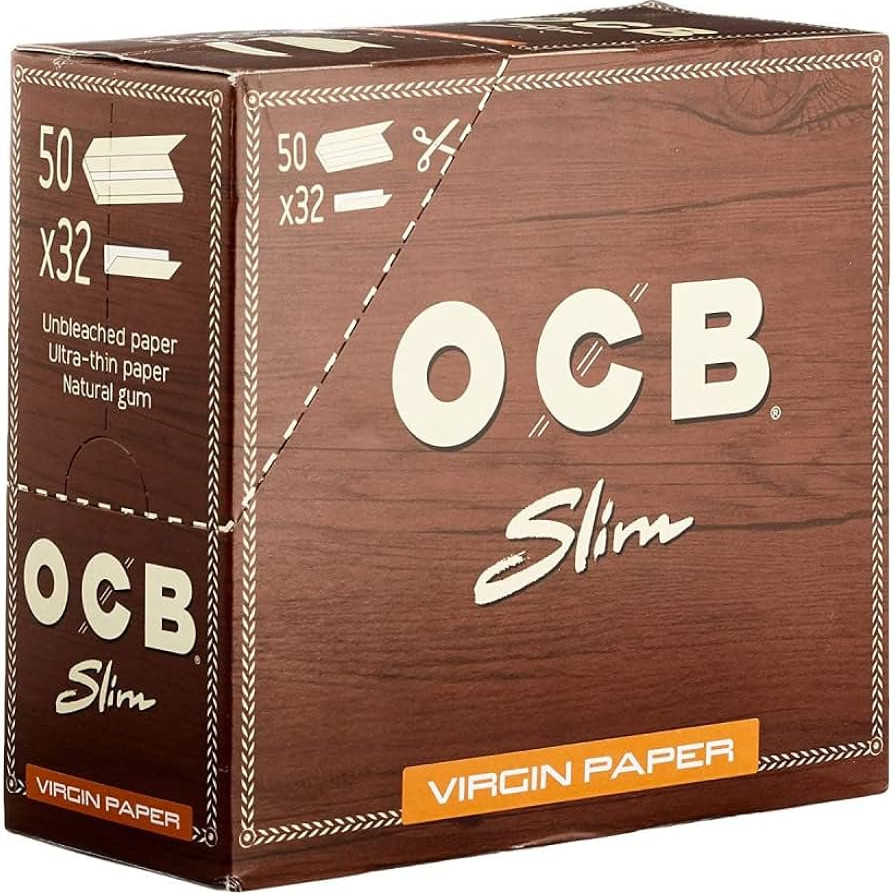 OCB Slim Brown Virgin King Size Paper Unbleached (50 Booklets)
