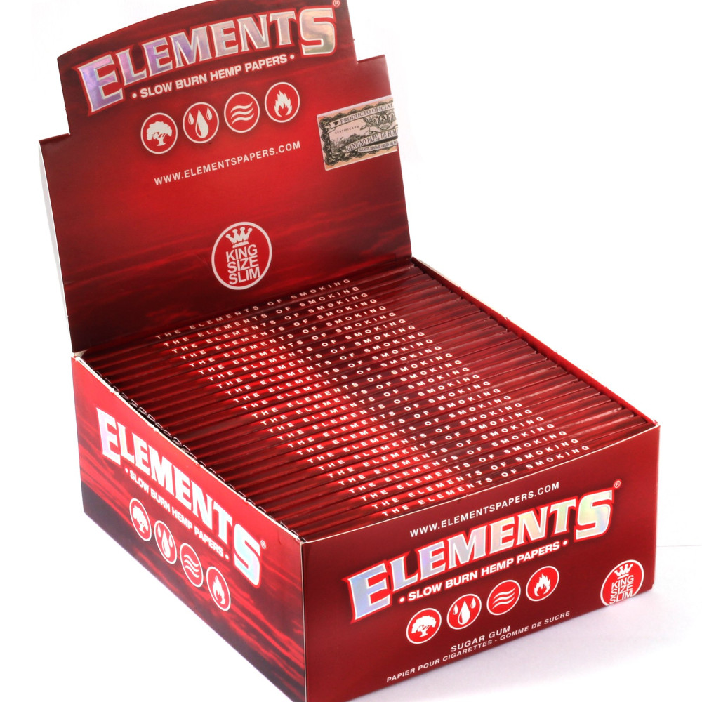 Elements Red King Size Slim Rolling Papers (50 Booklets)