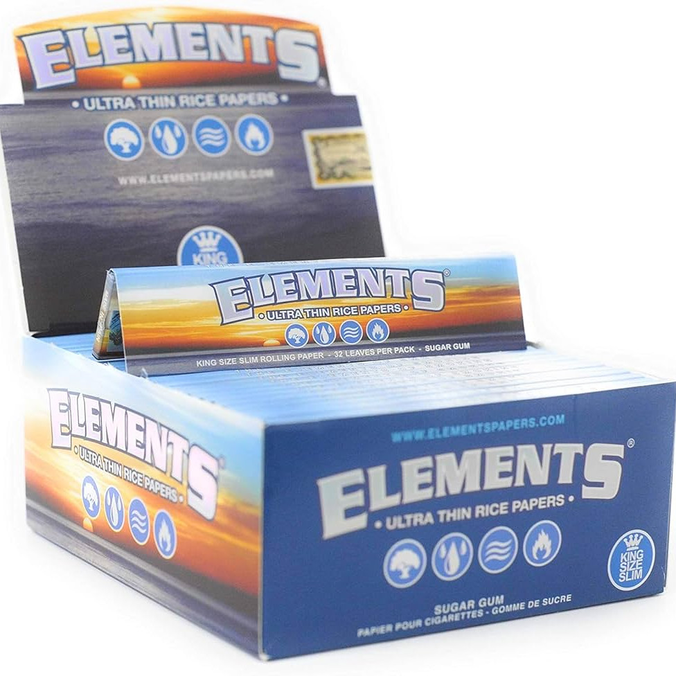 Elements Connoisseur King Size Slim  Ultra Thin Rice Rolling Papers (24 Booklets)