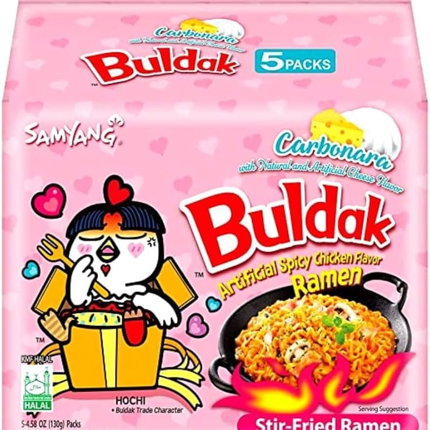 Samyang Buldak Carbonara140g Chicken Flavoured Noodles (Pack of 5)