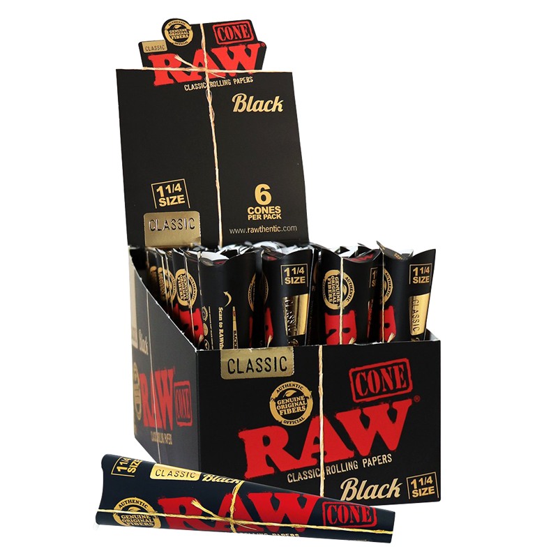 Raw Black King Size Pre Rolled Cones (3 x 32 Pack)