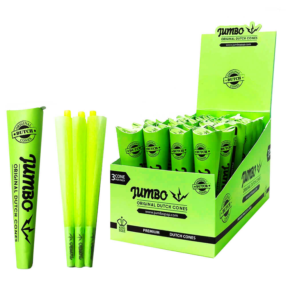Jumbo King Size Original Dutch Green Pre Rolled Cones (3 x 32 Pack)