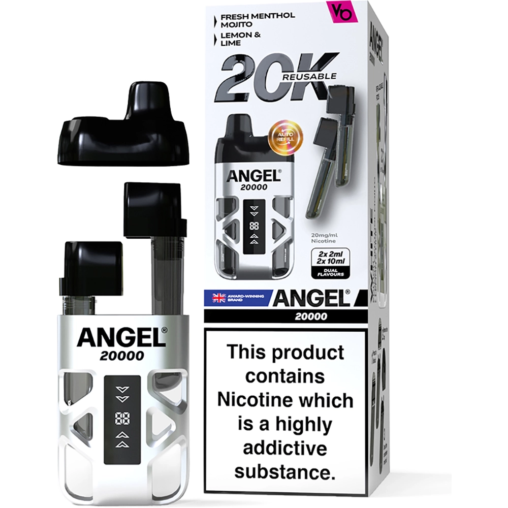 Angel 20,000 Puffs Kits White Edition(Fresh Menthol Mojito & Lemon & Lime)
