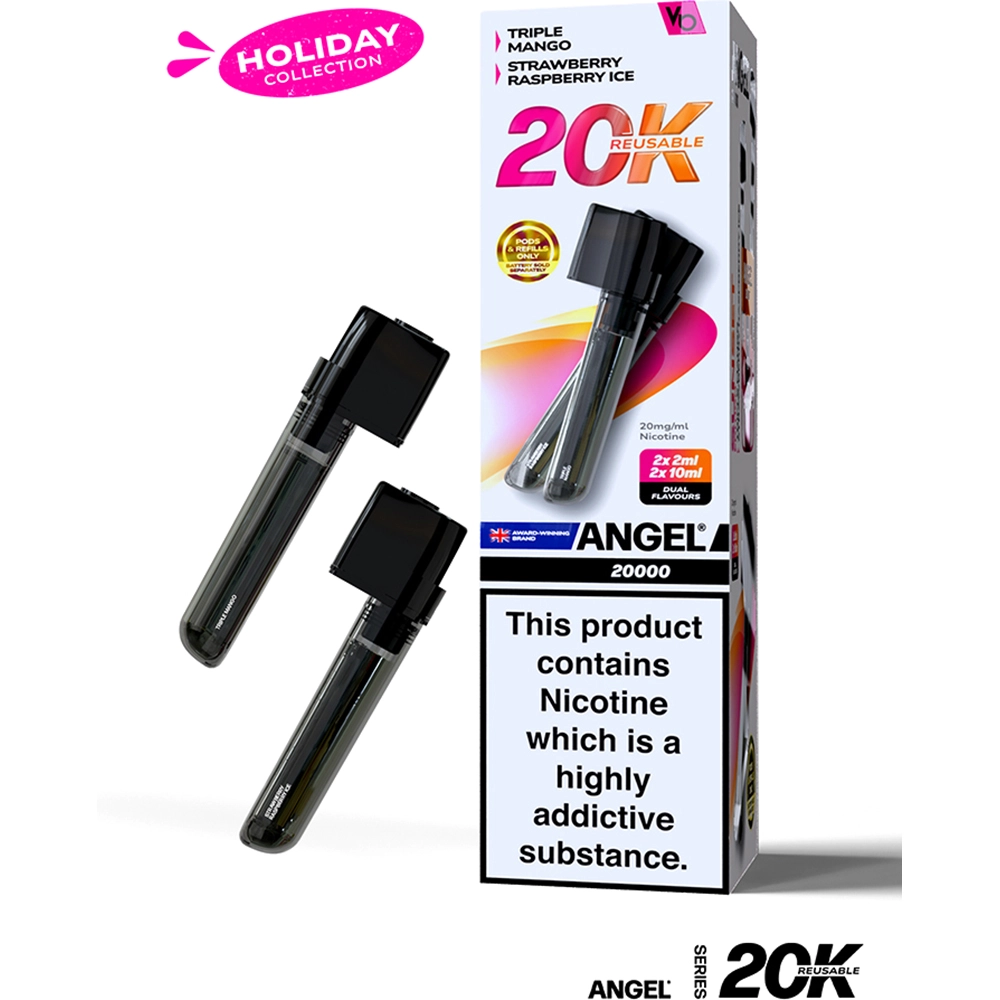 Angel 20,000 Puffs Prefilled Pods Sunset Edition(Tripe Mango & Strawberry Raspberry Ice)