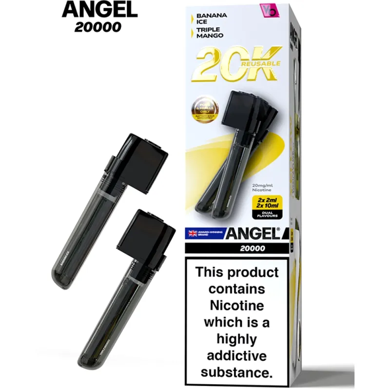 Angel 20,000 Puffs Prefilled Pods Yellow Edition(Banana Ice & Triple Mango)