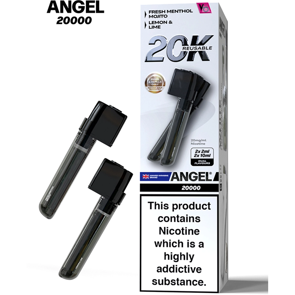 Angel 20,000 Puffs Prefilled Pods White Edition(Fresh Menthol Mojito & Lemon&Lime)
