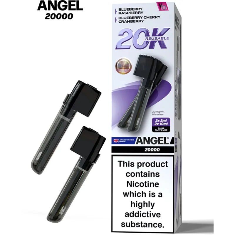 Angel 20,000 Puffs Prefilled Pods Violet Edition(Blueberry Cherry Cranberry & Blueberry Raspberry)