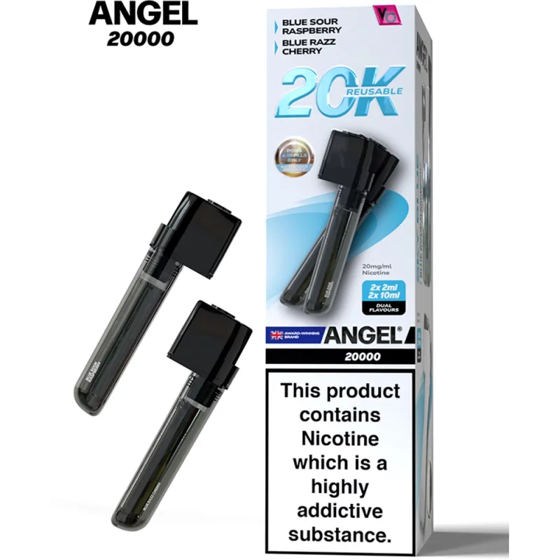 Angel 20,000 Puffs Prefilled Pods Sky Blue Edition(Blue Sour Raspberry & Blue Razz Cherry)