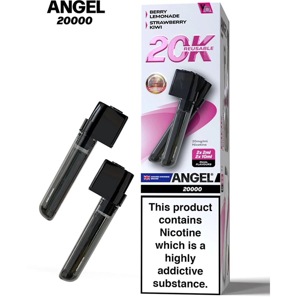 Angel 20,000 Puffs Prefilled Pods Pink Edition(Berry Lemonade & Strawberry Kiwi)
