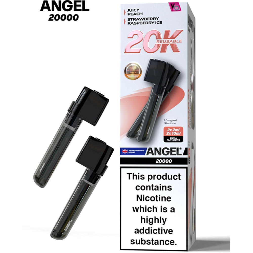 Angel 20,000 Puffs Vape Prefilled Pods Edition(Juicy Peach & Strawberry Raspberry Ice)
