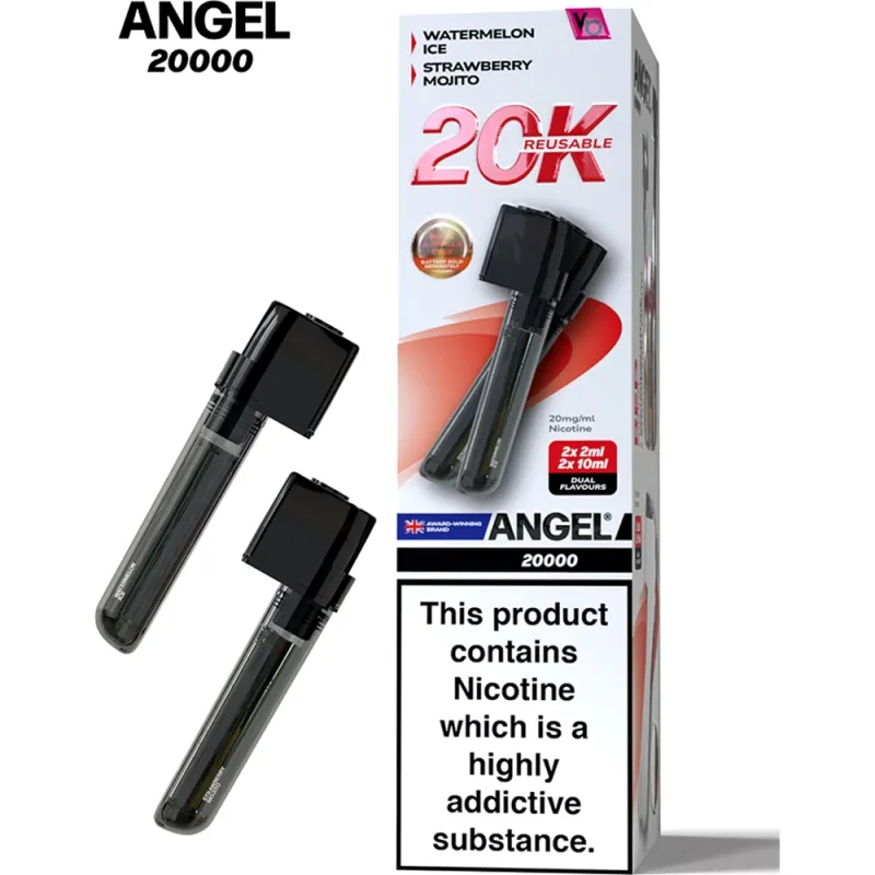 Angel 20,000 Puffs Prefilled Pods Red Edition(Watermelon Ice & Strawberry Mojito)