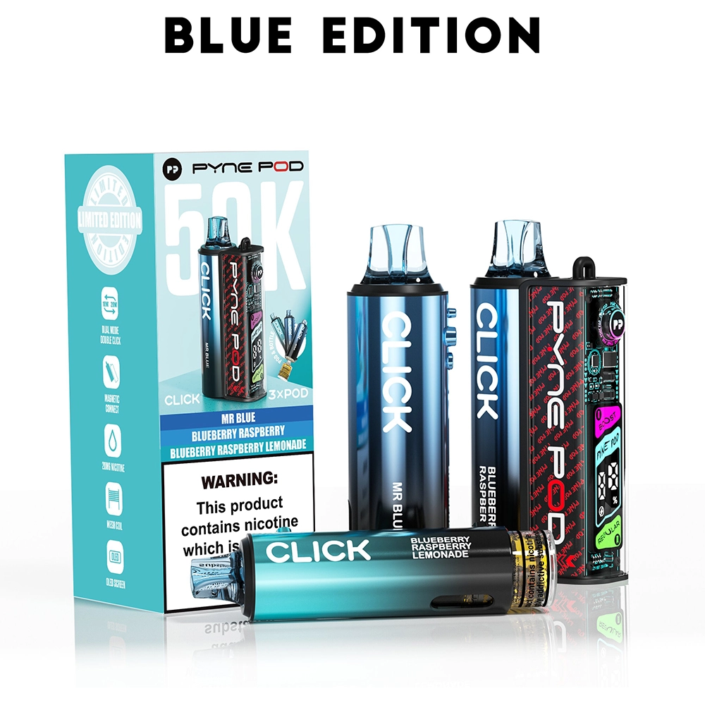 Pyne Pod 50,000 Puffs Kits Blue Edition(Mr. Blue & Blueberry Raspberry & Blueberry Raspberry Lemonade)
