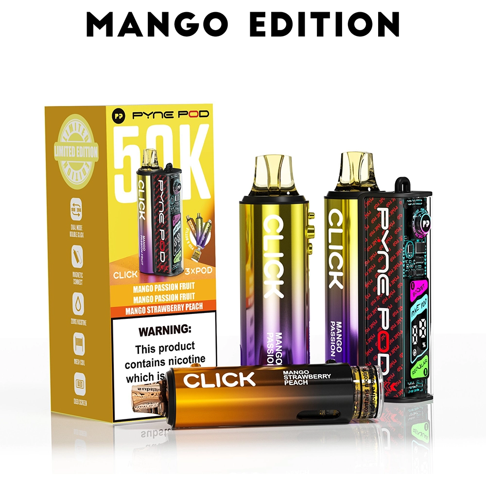 Pyne Pod 50,000 Puffs Kits Mango Edition(Mango Passionfruit & Mango Passionfruit & Mango Strawberry Peach)
