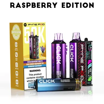 Pyne Pod 50,000 Puffs Kits Raspberry Edition(Fresh Raspberry Mojito & Sour Cherry Raspberry Ice & Blueberry Raspberry)