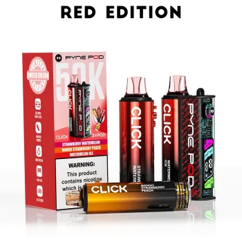 Pyne Pod 50,000 Puffs Kits Red Edition(Strawberry Watermelon & Mango Strawberry Peach & Watermelon Ice)