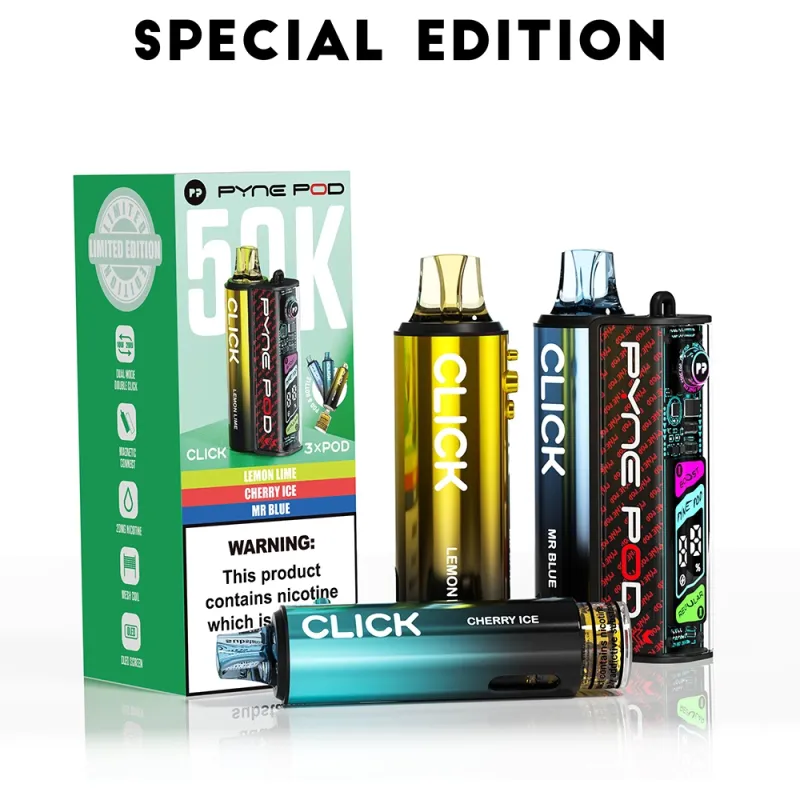 Pyne Pod 50,000 Puffs Kits Special Edition(Lemon Lime & Cherry Ice & Mr. Blue)