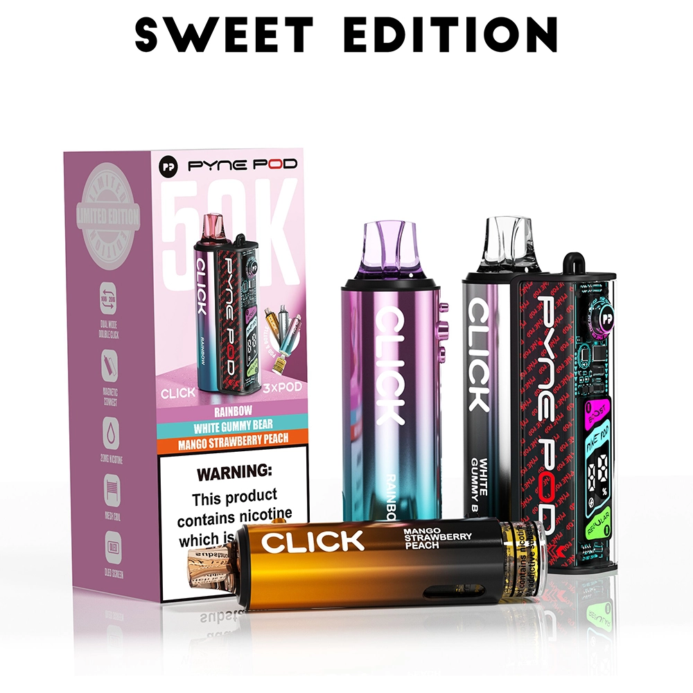 Pyne Pod 50,000 Puffs Kits Sweet Edition(Rainbow & White Gummy Bear & Mango Strawberry Peach)
