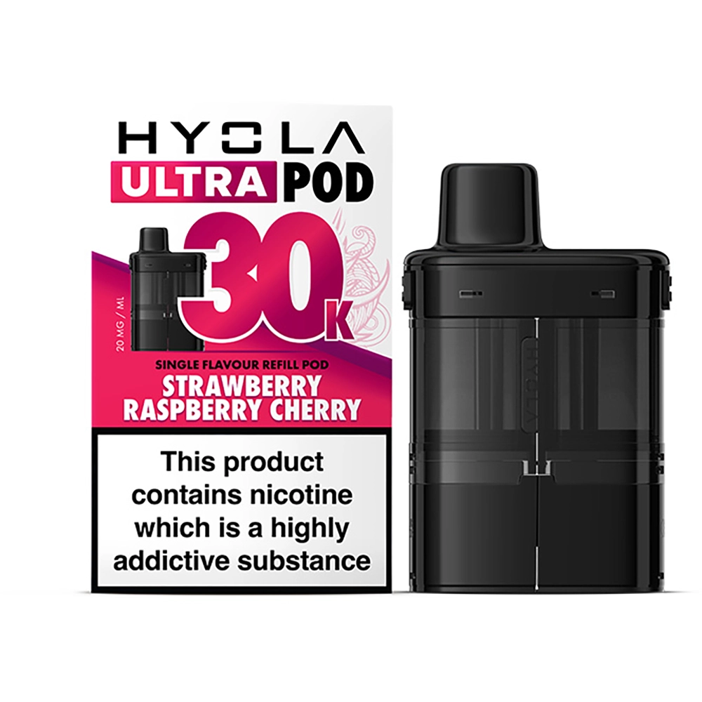  Hyola Ultra 30,000 Puffs Prefilled Pods Strawberry Raspberry Cherry