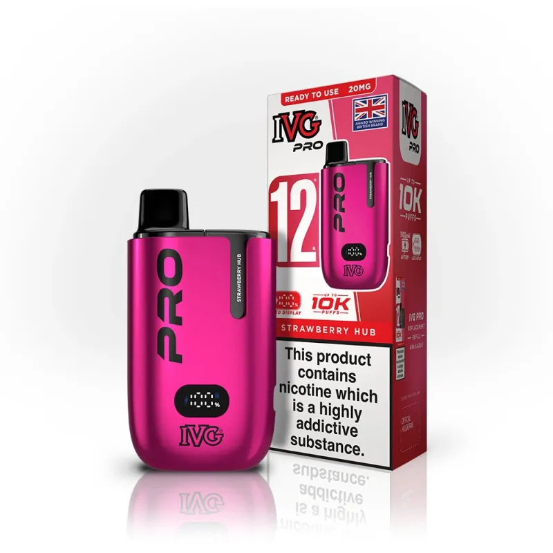 IVG Pro 12 10,000 Puffs Kits Strawberry Hub