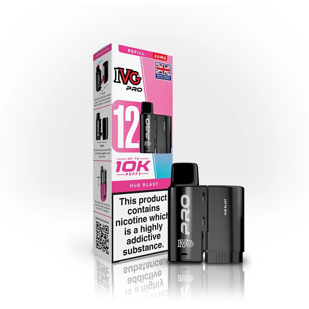 IVG Pro 12  10,000 Puffs Prefilled Pods Hub Blast