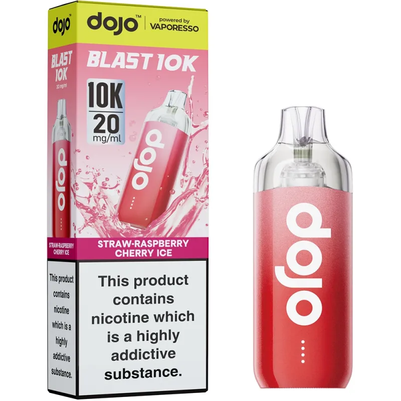 Dojo Blast 10,000 Puffs Kit Straw-Raspberry Cherry Ice