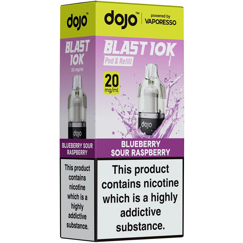 Dojo Blast 10,000 Puffs Prefilled Pods Blueberry Sour Raspberry 