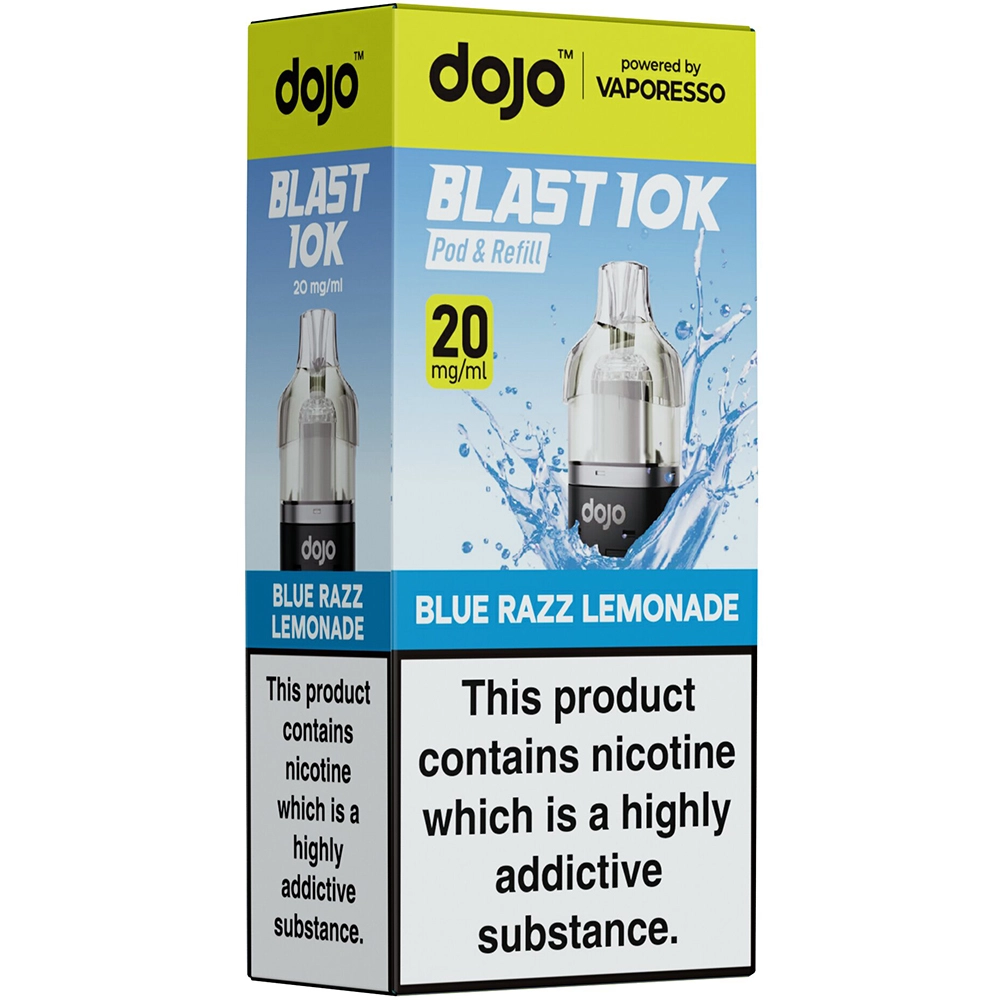 Dojo Blast 10,000 Puffs Prefilled Pods Blue Razz Lemonade 
