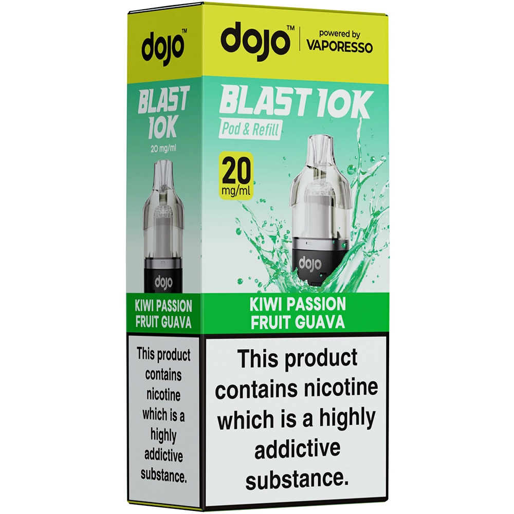 Dojo Blast 10,000 Puffs Prefilled Pods Kiwi Passion Fruit Gauva 