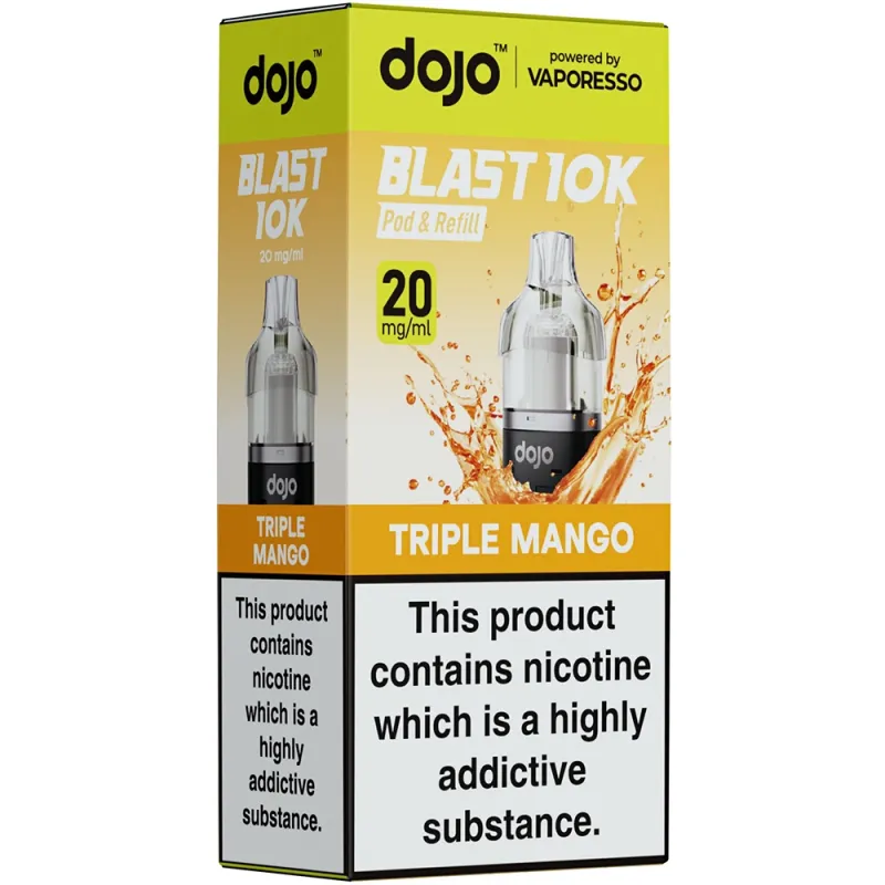 Dojo Blast 10,000 Puffs Prefilled Pods Triple Mango