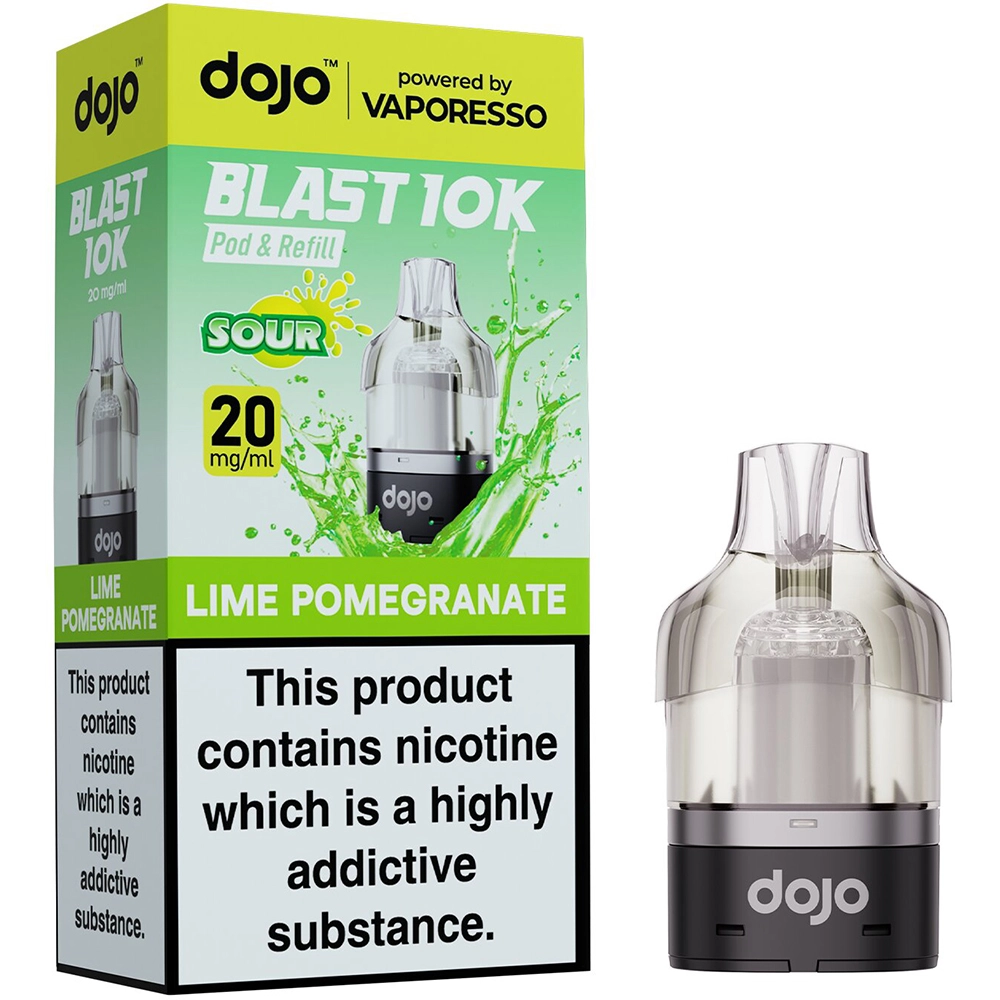 Dojo Blast 10,000 Puffs Prefilled Pods Lime Pomegranate