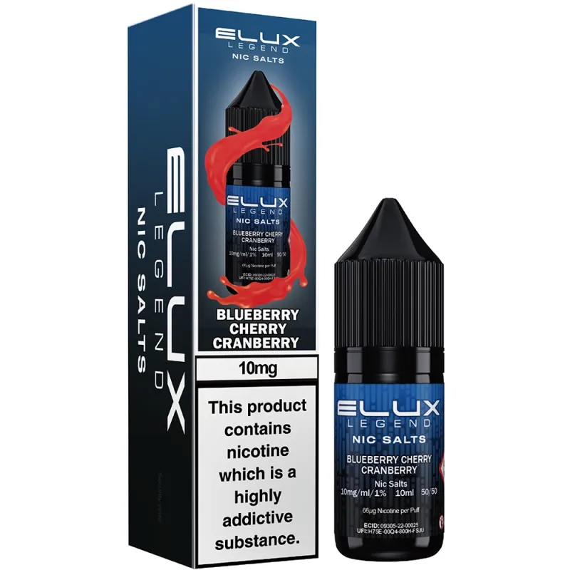 Elux Legend Nic Salt 10mg Blueberry Cherry Cranberry

