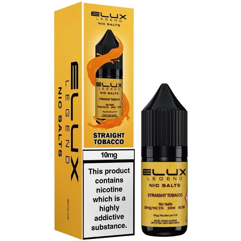 Elux Legend Nic Salt 10mg Straight Tobacco
