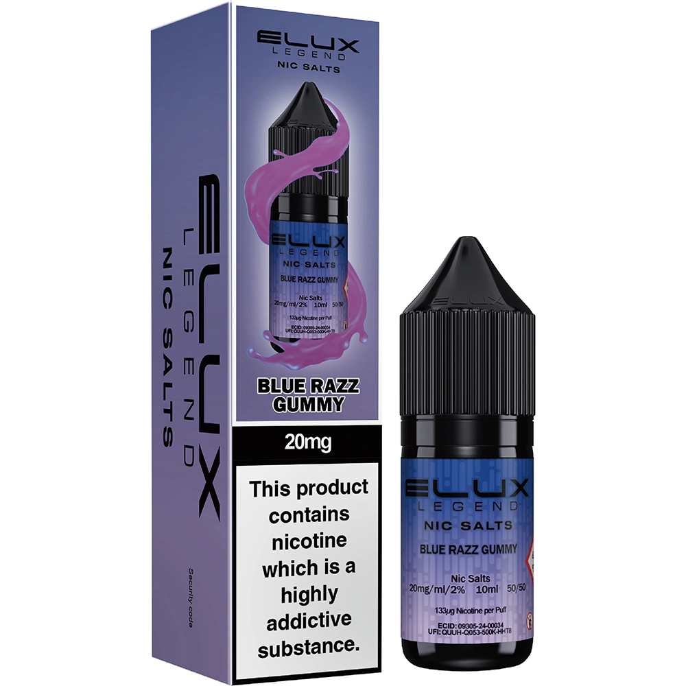 Elux Legend Nic Salt 20mg Blue Razz Gummy 
