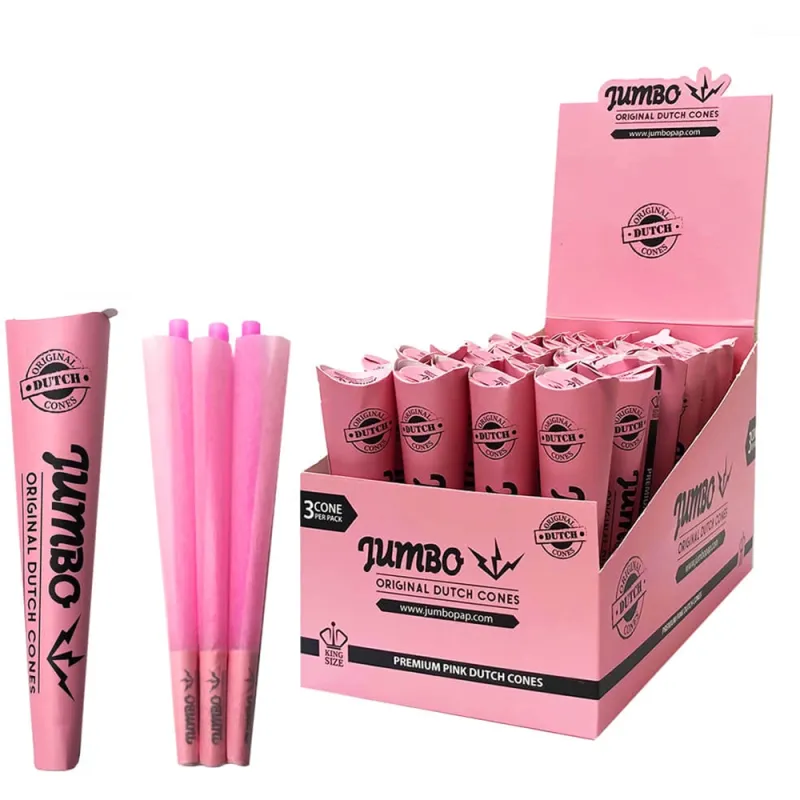 Jumbo King Size Original Dutch Pink Pre Rolled Cones (3 x 32 Pack)