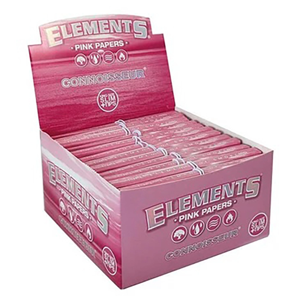 Elements Pink Connoisseur King Size Slim Rolling Paper (24 Booklets)