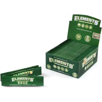 Elements Green King Size Slim Unrefined Plant Rolling Paper (50 Booklets)