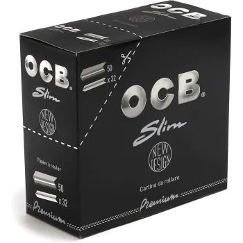 OCB Black Premium King Size Slim Rolling Paper (50 Booklets)