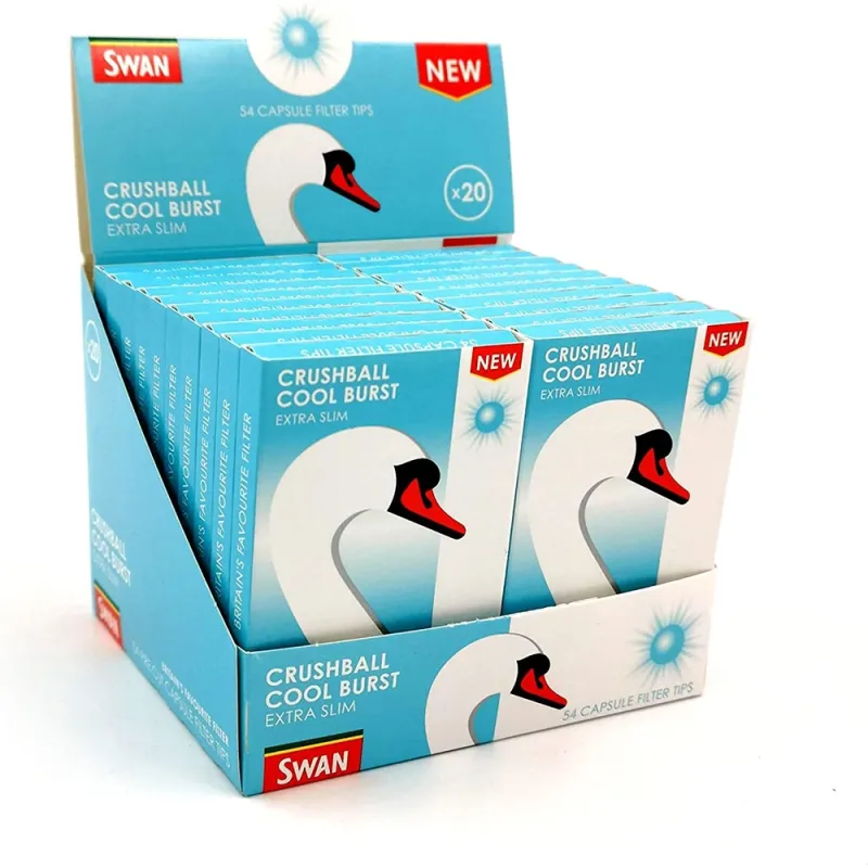 Swan Crushball Cool Burst Extra Slim Capsule Filter Tips (Pack of 20)