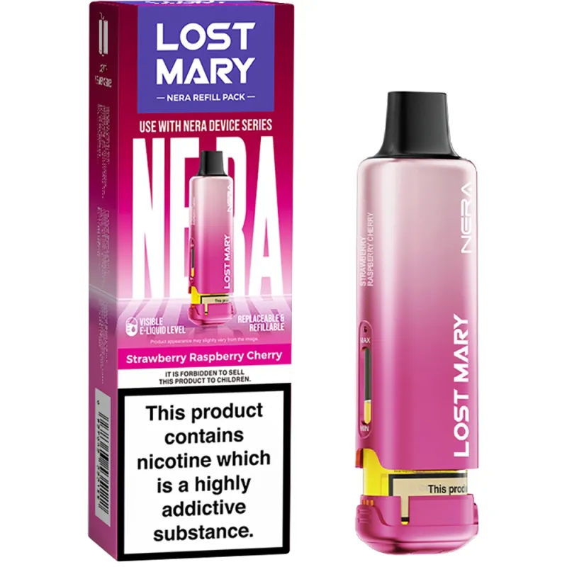 Lost Mary Nera 15,000 Puffs Prefilled Pods Strawberry Raspberry Cherry