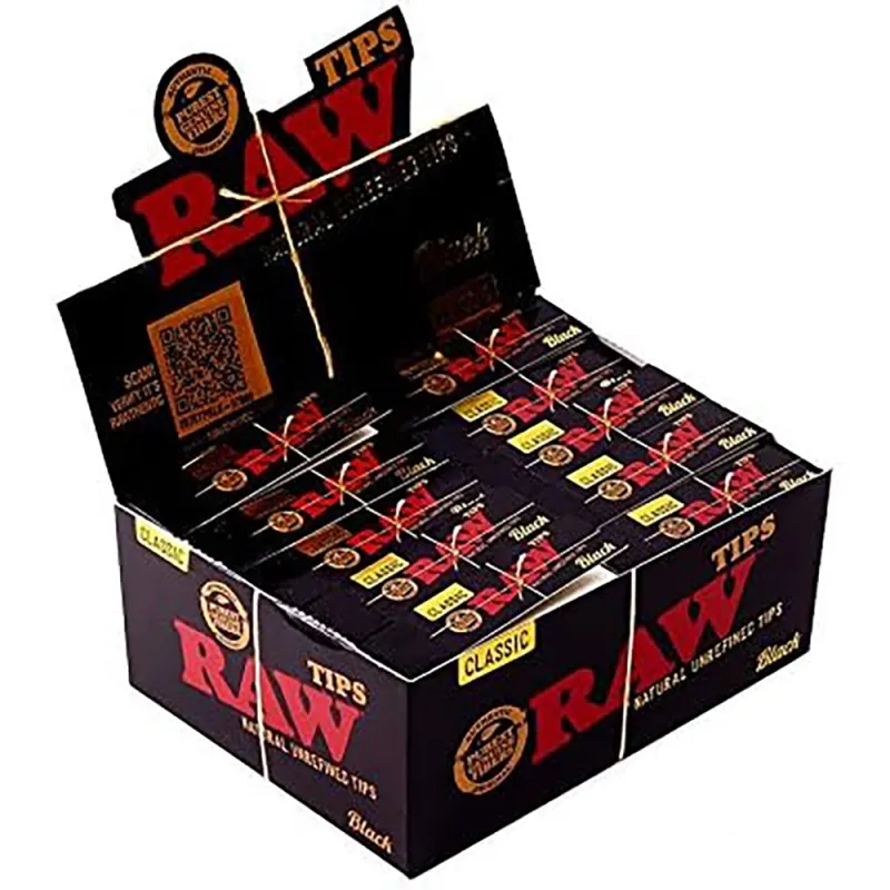 Raw Black Authentic Soft Tips (Pack of 50)