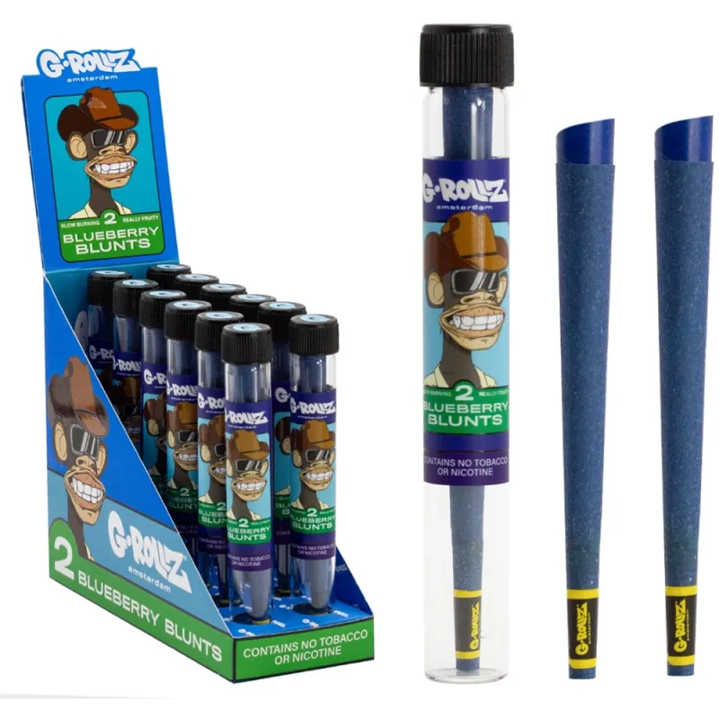 G-Rollz King Size 2 Blunt Cones Blueberry Fruit (Pack of 12)