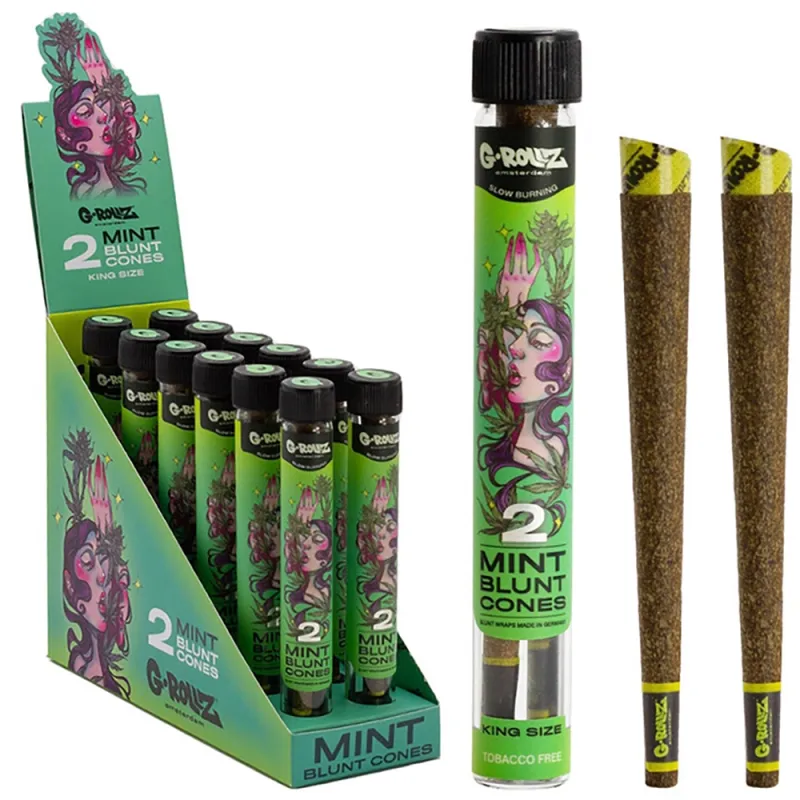 G-Rollz King Size 2 Blunt Cones Mint (Pack of 12)
