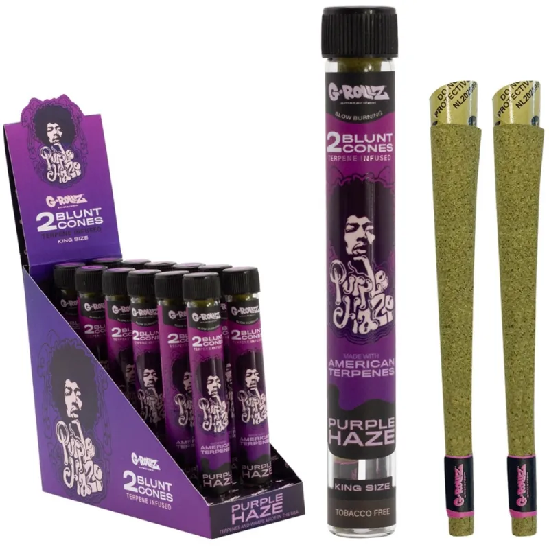 G-Rollz King Size 2 Blunt Cones Purple Haze (Pack of 12)