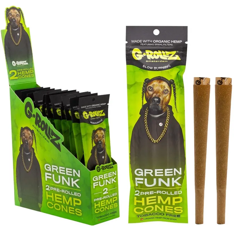 G-Rollz Pre Rolled Green Funk Hemp Cones (Pack of 12)