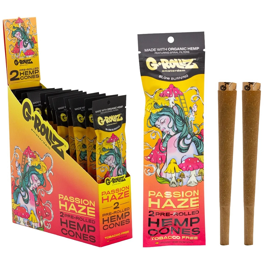 G-Rollz Pre Rolled Passion Haze Hemp Cones (Pack of 12)