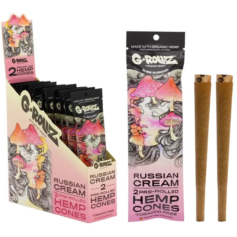 G-Rollz Pre Rolled Russian Cream Hemp Cones (Pack of 12)