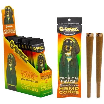 G-Rollz Pre Rolled Tropical Twist Hemp Cones (Pack of 12)