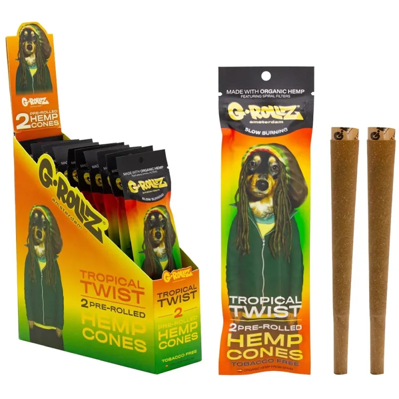 G-Rollz Pre Rolled Tropical Twist Hemp Cones (Pack of 12)