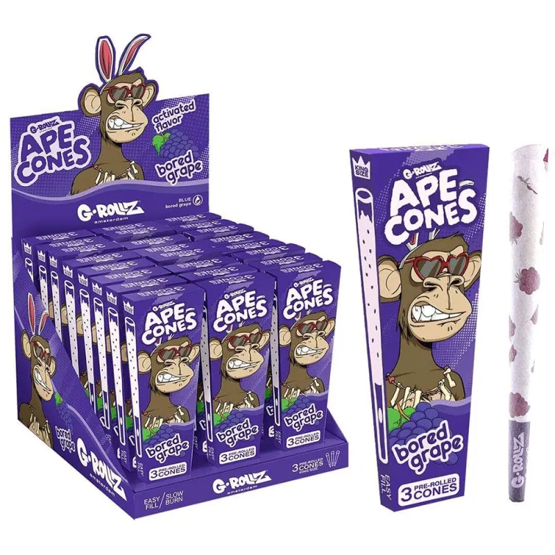 G-Rollz Ape Cones Bored Grape (Pack of 24)